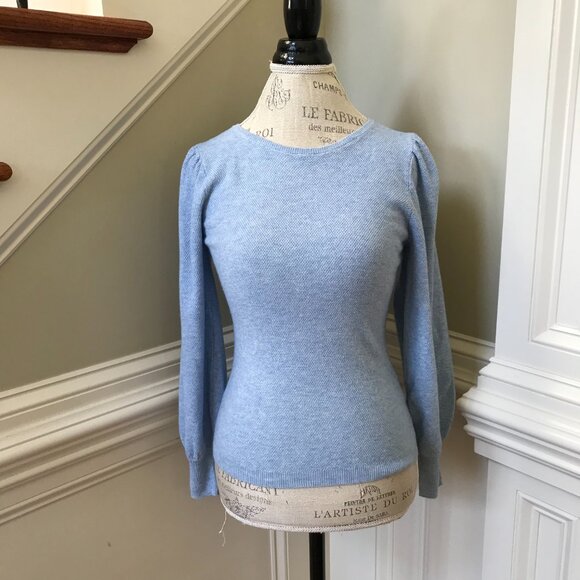 Charlotte Brody Coco Sweater Womens XS Blue Crew Neck Wool Cashmere Pullover - Picture 2 of 10